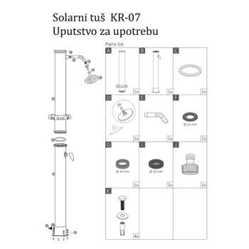 Solarni tuš 20l KR-07